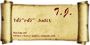 Törő Judit névjegykártya